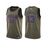 Men Nike Philadelphia 76ers #13 Wilt Chamberlain Green Salute to Service NBA Swingman Jersey