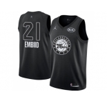 Men Nike Philadelphia 76ers #21 Joel Embiid Black NBA Jordan Swingman 2018 All-Star Game Jersey