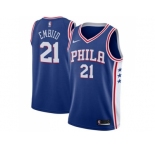 Men Nike Philadelphia 76ers #21 Joel Embiid Blue Stitched NBA Swingman Jersey