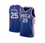 Men Nike Philadelphia 76ers #25 Ben Simmons Blue Stitched NBA Swingman Jersey