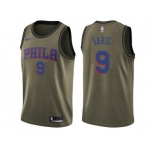 Men Nike Philadelphia 76ers #9 Dario Saric Green Salute to Service NBA Swingman Jersey
