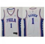 Men Philadelphia 76ers #1 James Harden association edition white Stitched jersey