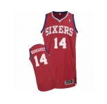 Men's Adidas Philadelphia 76ers #14 Sergio Rodriguez Authentic Red Road NBA Jersey