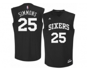 Men's Adidas Philadelphia 76ers #25 Ben Simmons Authentic Black Fashion NBA Jersey