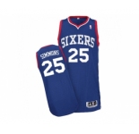 Men's Adidas Philadelphia 76ers #25 Ben Simmons Authentic Royal Blue Alternate NBA Jersey