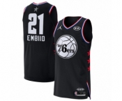 Men's Jordan Philadelphia 76ers #21 Joel Embiid Authentic Black 2019 All-Star Game Basketball Jersey