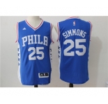 Men's NBA Philadelphia 76ers #25 Ben Simmons Blue Jerseys