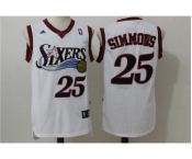 Men's NBA Philadelphia 76ers #25 Ben Simmons White Dress NBA Jersey