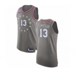 Men's Nike Philadelphia 76ers #13 Wilt Chamberlain Authentic Gray NBA Jersey - City Edition