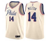 Men's Nike Philadelphia 76ers #14 Shake Milton Swingman Cream NBA Jersey - City Edition