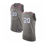 Men's Nike Philadelphia 76ers #20 Markelle Fultz Authentic Gray NBA Jersey - City Edition