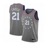 Men's Nike Philadelphia 76ers #21 Joel Embiid Swingman Gray NBA Jersey - City Edition