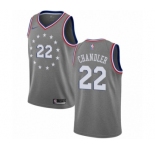 Men's Nike Philadelphia 76ers #22 Wilson Chandler Swingman Gray NBA Jersey - City Edition