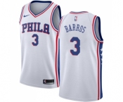 Men's Nike Philadelphia 76ers #3 Dana Barros Swingman White Home NBA Jersey - Association Edition