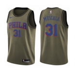 Men's Nike Philadelphia 76ers #31 Mike Muscala Swingman Green Salute to Service NBA Jersey