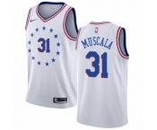 Men's Nike Philadelphia 76ers #31 Mike Muscala White Swingman Jersey - Earned Edition