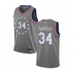 Men's Nike Philadelphia 76ers #34 Charles Barkley Swingman Gray NBA Jersey - City Edition