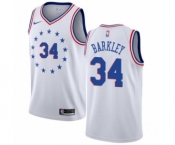 Men's Nike Philadelphia 76ers #34 Charles Barkley White Swingman Jersey - Earned Edition