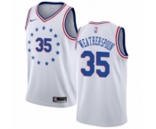 Men's Nike Philadelphia 76ers #35 Clarence Weatherspoon White Swingman Jersey - Earned Edition