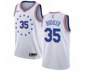 Men's Nike Philadelphia 76ers #35 Trevor Booker White Swingman Jersey - Earned Edition