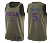 Men's Nike Philadelphia 76ers #5 Amir Johnson Swingman Green Salute to Service NBA Jersey