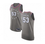 Men's Nike Philadelphia 76ers #53 Darryl Dawkins Authentic Gray NBA Jersey - City Edition