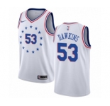 Men's Nike Philadelphia 76ers #53 Darryl Dawkins White Swingman Jersey - Earned Edition