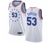 Men's Nike Philadelphia 76ers #53 Darryl Dawkins White Swingman Jersey - Earned Edition