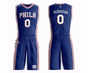 Men's Philadelphia 76ers #0 Josh Richardson Authentic Blue Basketball Suit Jersey - Icon Edition