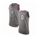 Men's Philadelphia 76ers #0 Josh Richardson Authentic Gray Basketball Jersey - City Edition