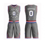 Men's Philadelphia 76ers #0 Josh Richardson Authentic Gray Basketball Suit Jersey - City Edition