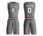 Men's Philadelphia 76ers #0 Josh Richardson Authentic Gray Basketball Suit Jersey - City Edition