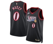 Men's Philadelphia 76ers #0 Tyrese Maxey Black 2025 Classic Edition Stitched Jersey
