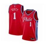 Men's Philadelphia 76ers #1 Mike Scott Authentic Red Finished Basketball Jersey - Statement Edition