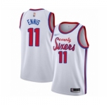 Men's Philadelphia 76ers #11 James Ennis Authentic White Hardwood Classics Basketball Jersey