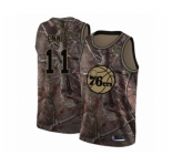 Men's Philadelphia 76ers #11 James Ennis Swingman Camo Realtree Collection Basketball Jersey