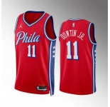 Men's Philadelphia 76ers #11 Jeff Dowtin Jr Red Statement Edition Stitched Jersey