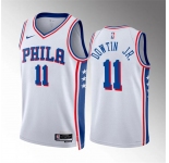 Men's Philadelphia 76ers #11 Jeff Dowtin Jr White Association Edition Stitched Jersey