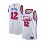 Men's Philadelphia 76ers #12 Tobias Harris Authentic White Hardwood Classics Basketball Jersey