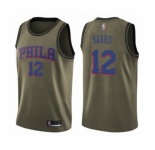 Men's Philadelphia 76ers #12 Tobias Harris Swingman Green Salute to Service Basketball Jersey