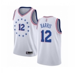 Men's Philadelphia 76ers #12 Tobias Harris White Swingman Jersey - Earned Edition