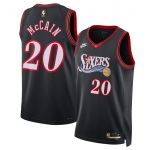 Men's Philadelphia 76ers #20 Jared McCain Jared McCain Black 2025 Classic Edition Stitched Jersey