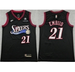 Men's Philadelphia 76ers #21 Joel Embiid Black 2025 Classic Edition Stitched Stitched Jersey
