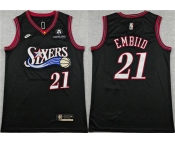Men's Philadelphia 76ers #21 Joel Embiid Black 2025 Classic Edition Stitched Stitched Jersey