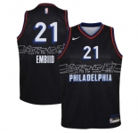 Men's Philadelphia 76ers #21 Joel Embiid Black Basketball Jersey 2020-2021 City Edition