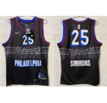 Men's Philadelphia 76ers #25 Ben Simmons NEW Black Nike 2021 Swingman City Edition Jersey