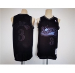 Men's Philadelphia 76ers #3 Allen Iverson Black Throwback basketball Jersey