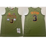 Men's Philadelphia 76ers #3 Allen Iverson Green 1997-98 Throwback Stitched basketball Jersey