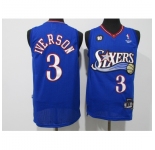 Men's Philadelphia 76ers #3 Dana Barros Blue Swingman Basketball Jersey
