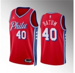 Men's Philadelphia 76ers #40 Nicolas Batum Red Statement Edition Stitched Jersey